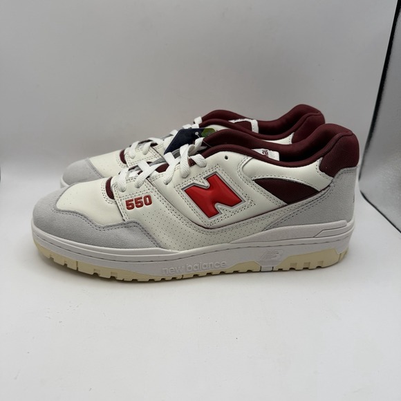 New Balance Other - NIB NEW BALANCE 550 WHITE/RED BB550EMR Sea Salt/True Red Mens Sz 12‎ $110